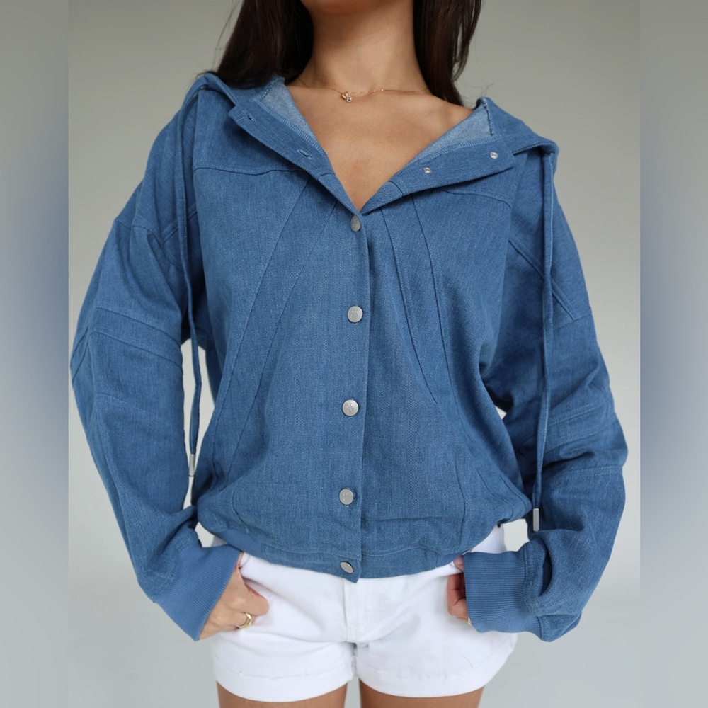 🆕 Women’s 100% Cotton Relaxed Fit Denim Luxury Hoodie